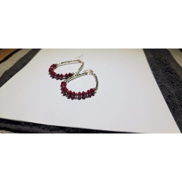 Kohl's Earrings with red stones - Picture 3 of 4